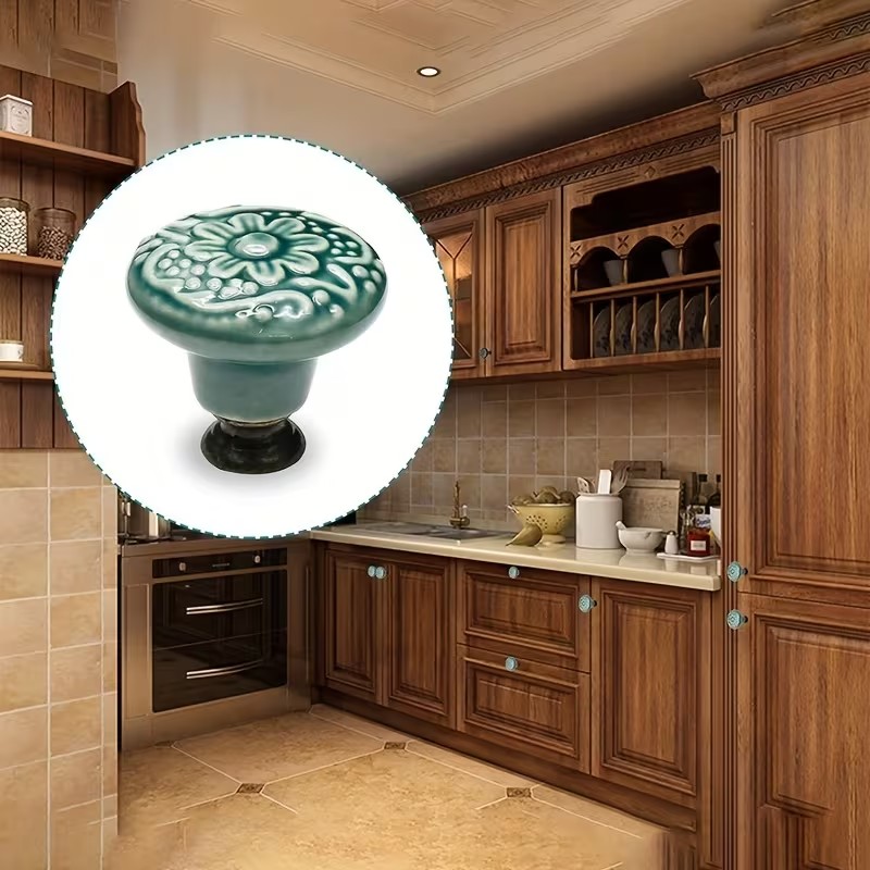 12pcs Ceramic Cabinet Knobs, F - Furniture Joint Hardware 评论和价格