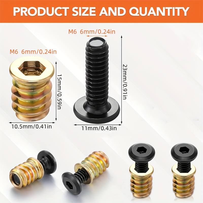 10PCS Nut Threaded Inserts Com - Furniture Hardware Screws 评论和价格