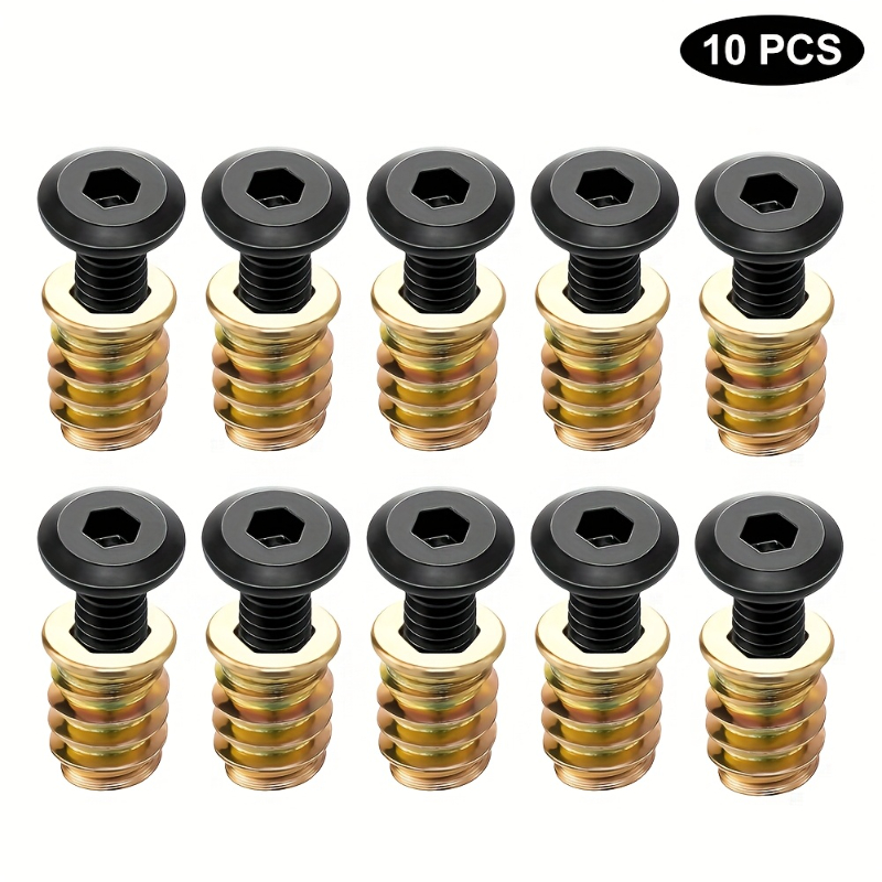 10PCS Nut Threaded Inserts Com - Furniture Hardware Screws 评论和价格
