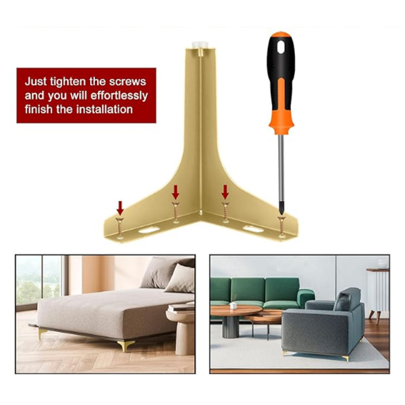 4Pcs Modern Triangle Metal Sof - Furniture Hardware For Legs 评论和价格